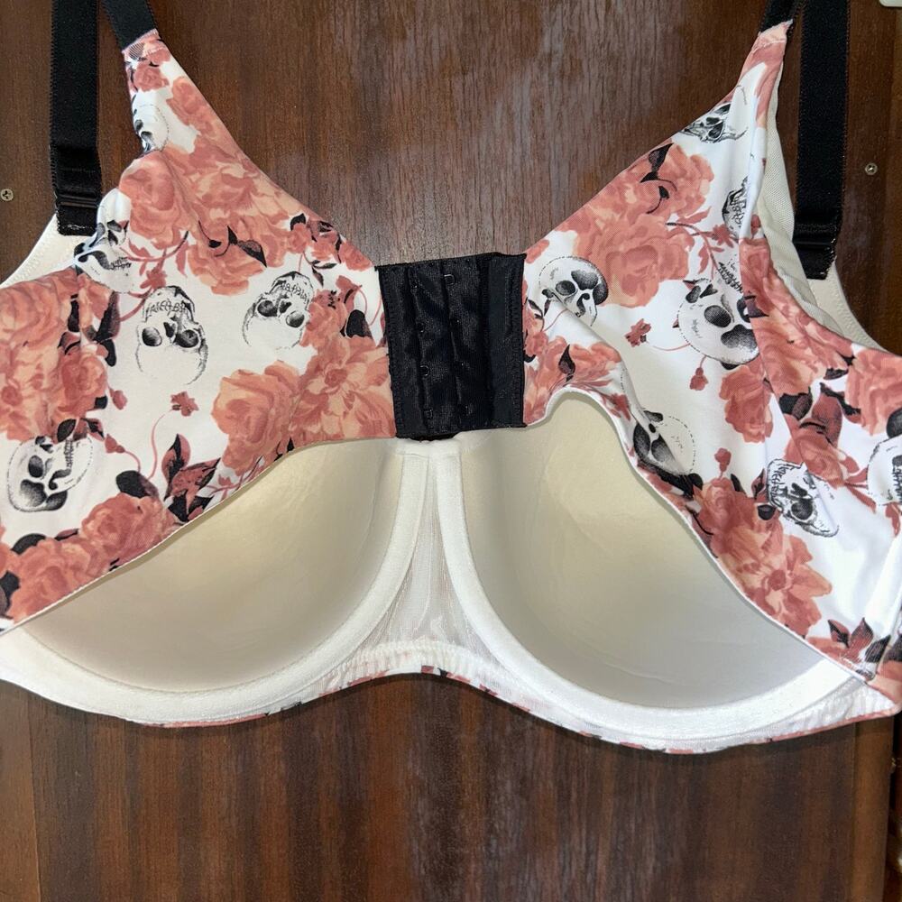 Set of 2 Torrid 360 smoothing vintage pastel floral skull Curve bra Sz 42DDD - Picture 5 of 12